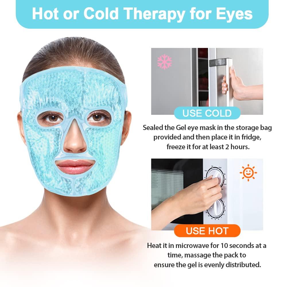 NEWGO Cooling Gel Face Mask Hot/Cold Compress for Migraines