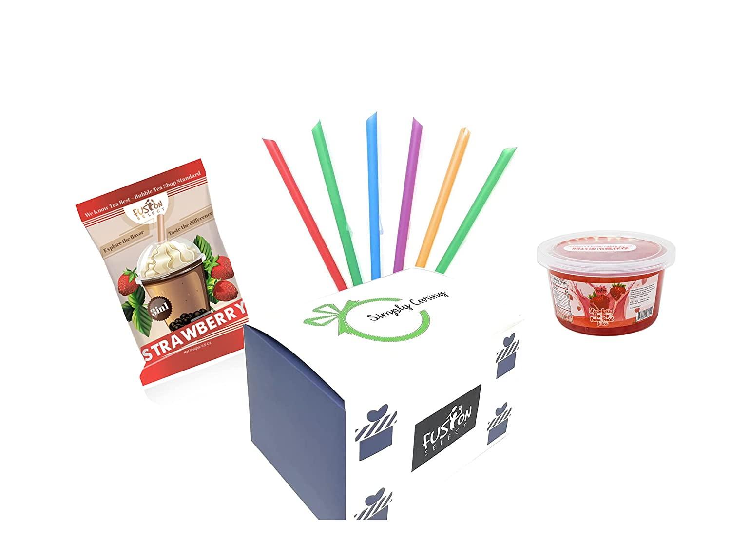 Fusion Select Ultimate Strawberry Bursting Boba Bubble Tea DIY Kit 3in
