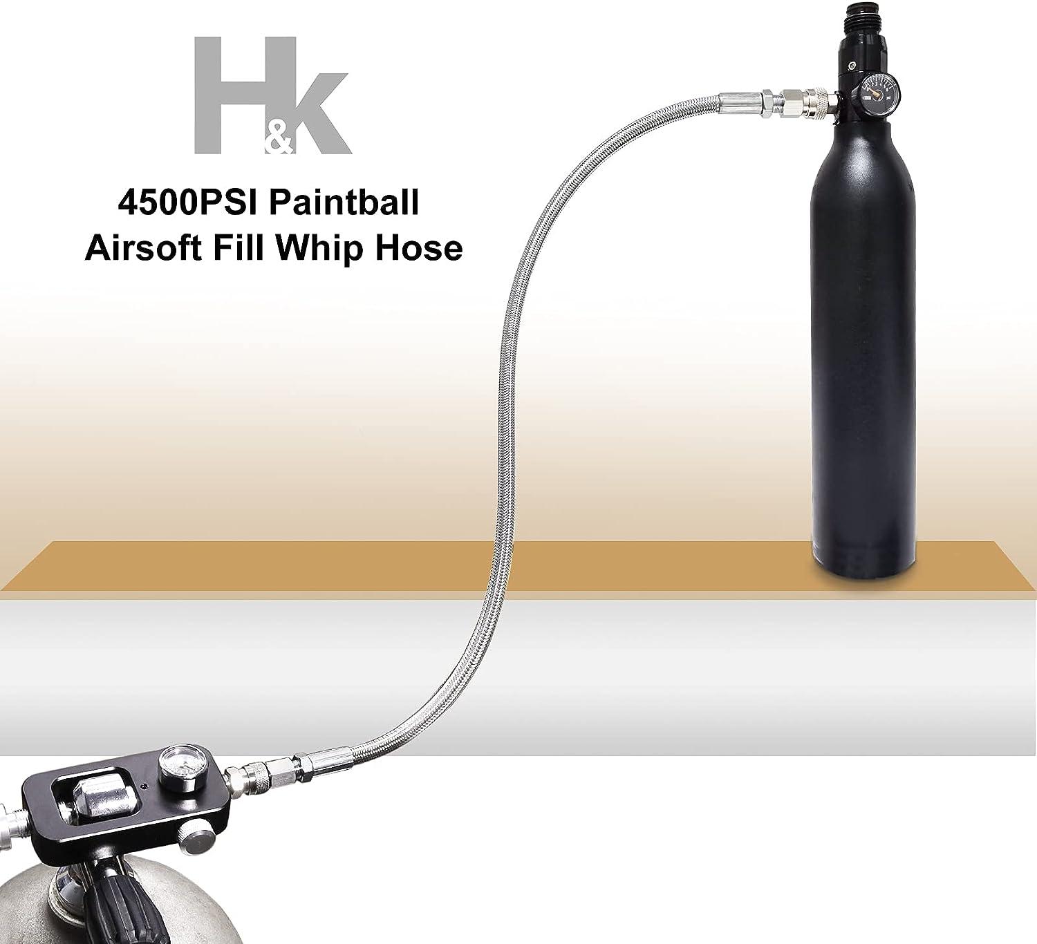HK Paintball Airsoft Fill Whip Hose Extension 36 Stainless Steel