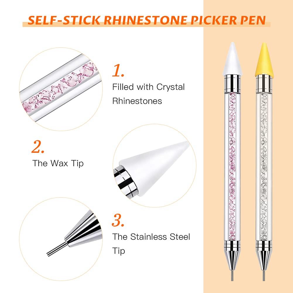 2 Pack Rhinestone Picker Dotting Pen, Dual-Ended Diamond Painting