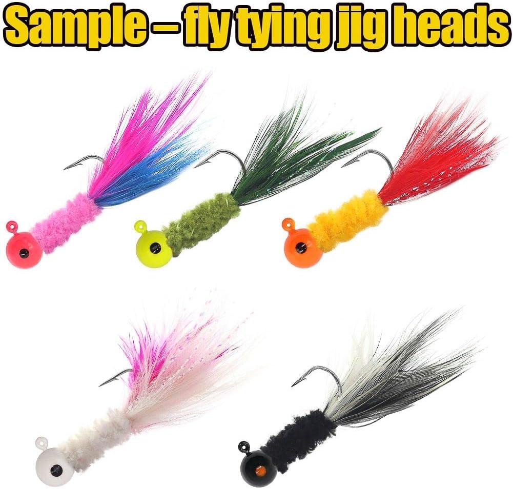 Fly-Tying-Jig-Heads Jig-Tying-Materials DIY Crappie Trout Flies 1/8oz-25  Pack
