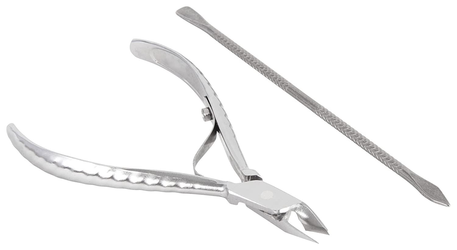 Mundial 778E Professional Cuticle Nipper and Pusher Set 2 Piece Set