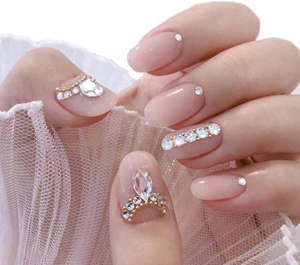 HUIL 24Pcs Diamond False Nails - Long Pink Micro Clear Press On Nail Art  Summer Style | Buy Internationally | Buy Now with Express International  Delivery | GoSupps.com