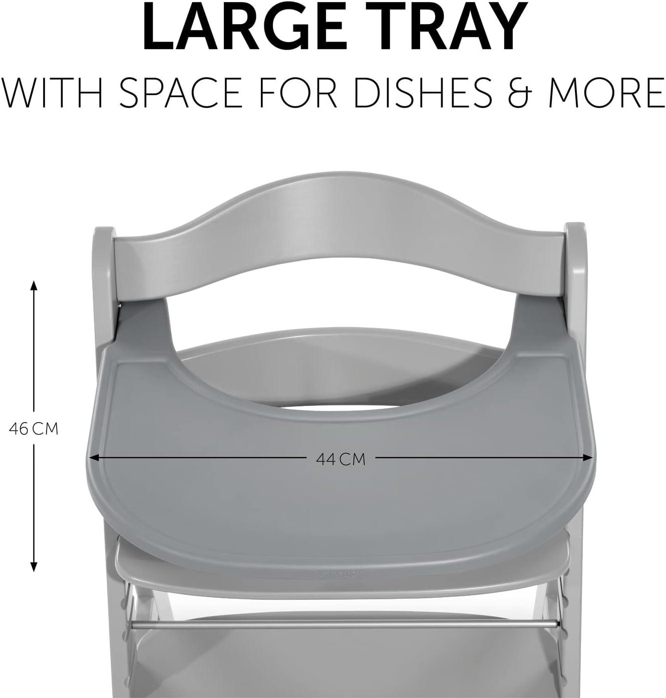 hauck Kinderstoel Alpha Newborn Set 3-in-1 Highchair Bouncer - meegroeiende houten babystoel vanaf de geboorte, incl. opzetstuk voor pasgeborenen en zitkussen - walnoot