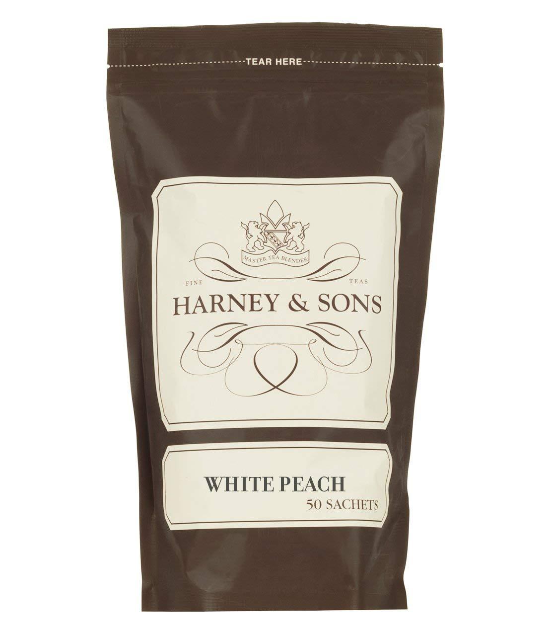 Harney & Sons White Peach Tea 50 Sachets of Premium White Peach White