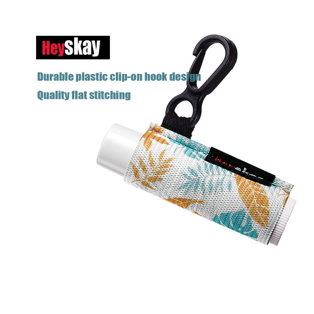 HEYSKAY Lip Balm Holder Sleeves Keychain Chapstick Elastic Sleeves
