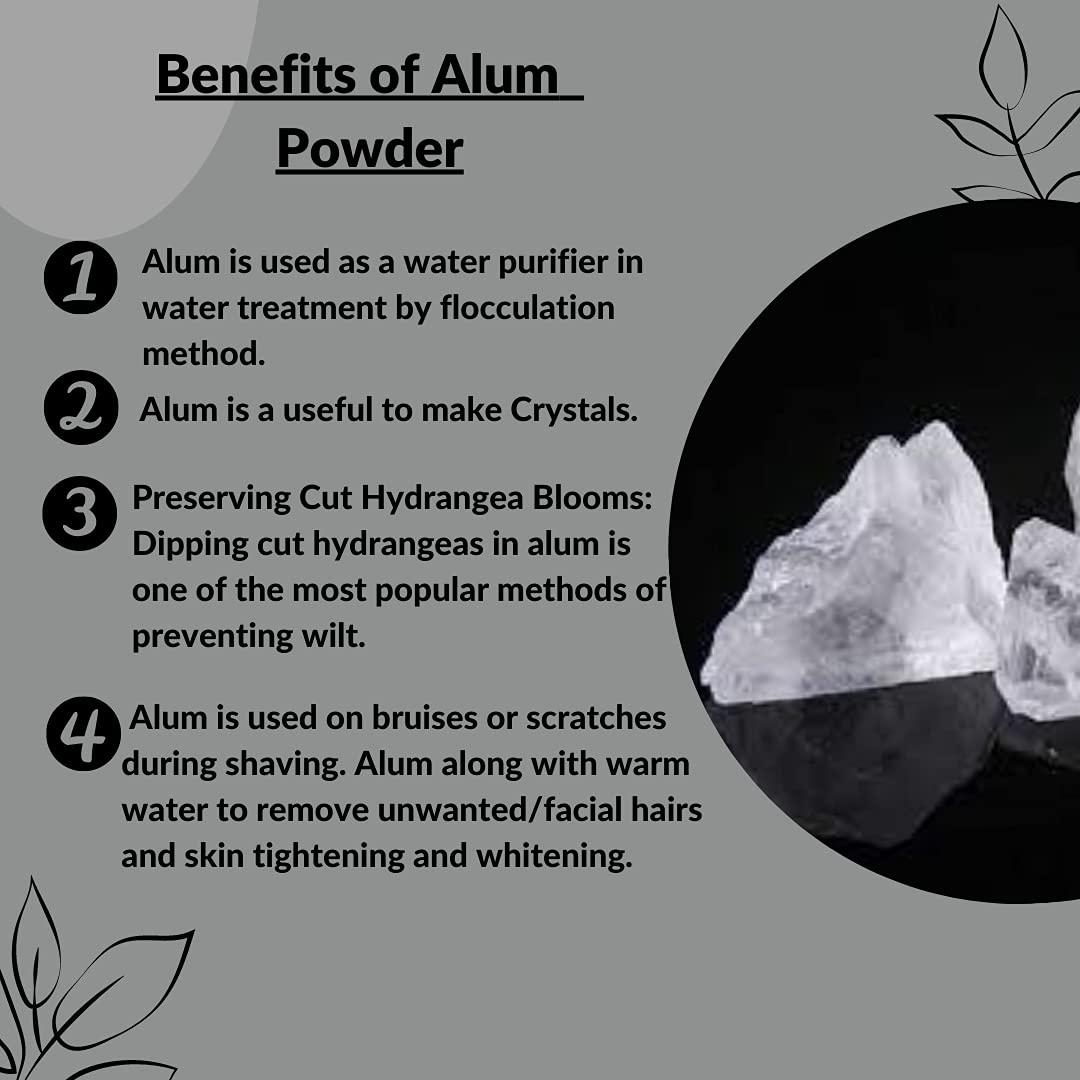 Purified Alum powder ( Potassium Alum Powder )(phitkari) by mi nature |  227g( 8 oz) (  lb) | 100% Only Alum powder | Nothing added