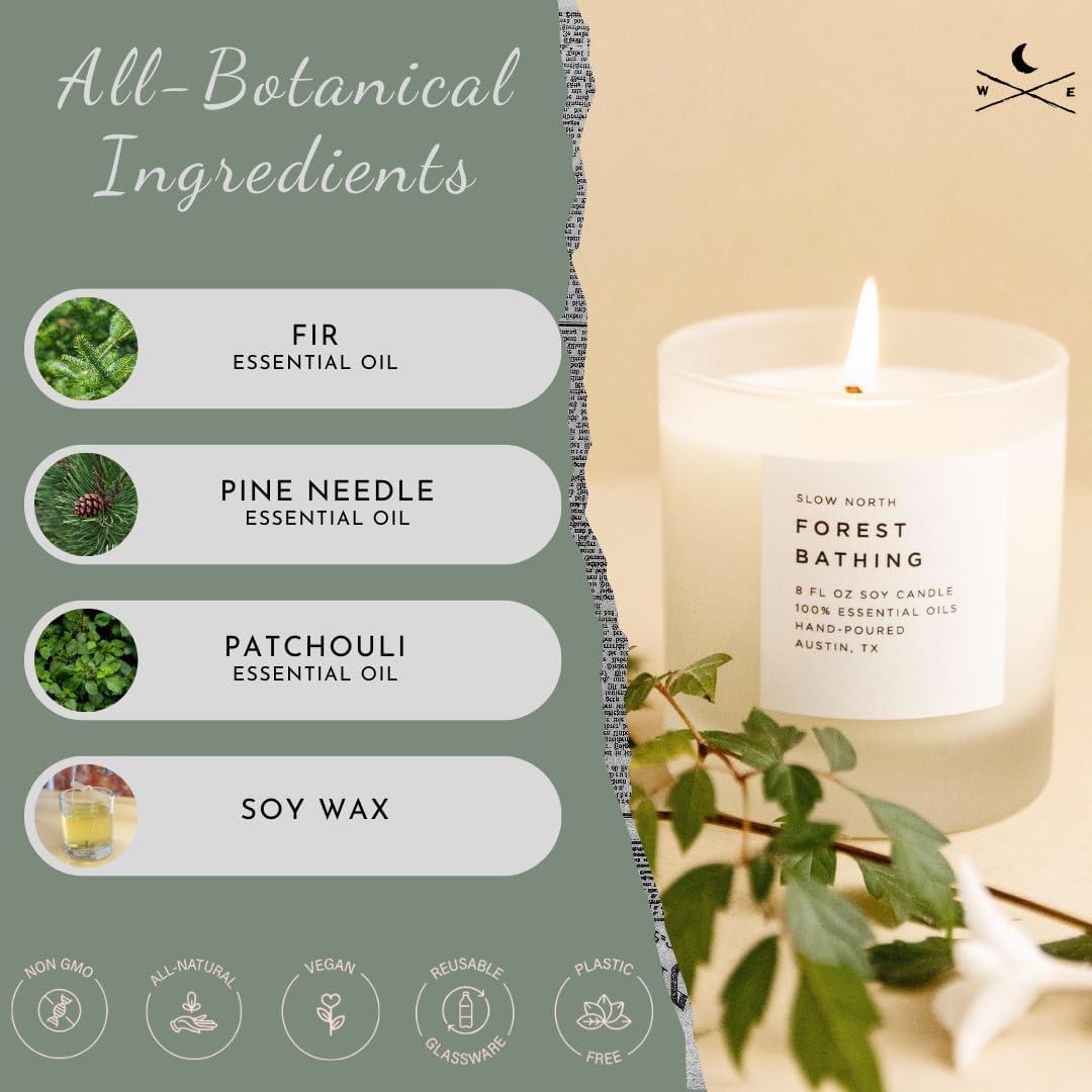 Slow North Forest Bathing Candle 100% Pure Soy Wax Essential