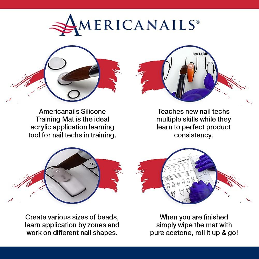 Americanails Acrylic Nail Training Mat Flexible Silicone Trainer