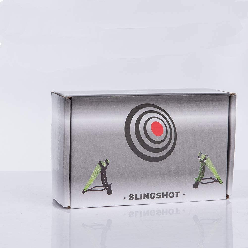 NOBONDO Strong Folding Slingshot - Powerful Adjustable Slingshot Rocket  with Wrist Brace Hunting Survival Catapult with 2 Rubber Bands and 100 Ammo  Balls Black