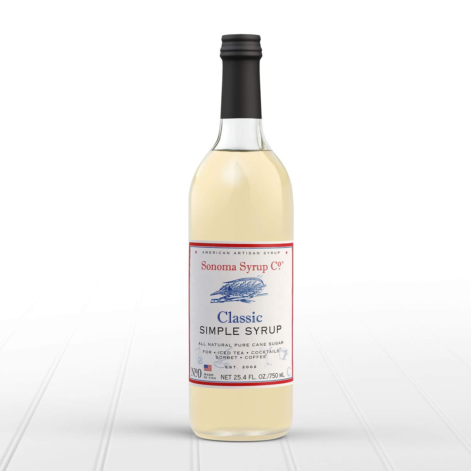 Sonoma Syrup Co Classic Simple Syrup 25.4 Fl Oz Premium Quality Syrup for Cocktails and Desserts