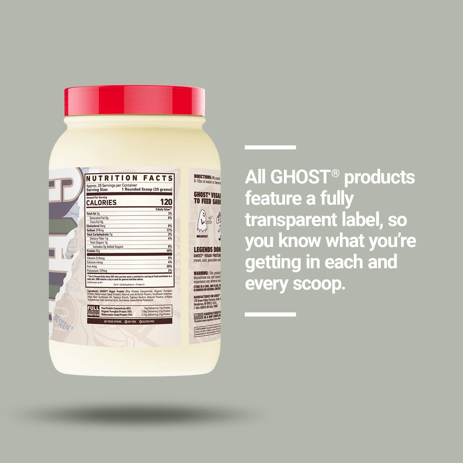 GHOST Vegan Protein Powder Peanut Butter Cereal Milk 2lb 20g