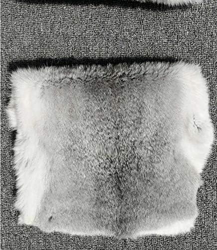 yingda1992 Natural Tanned Rabbit Fur Hide (10 by 12 Rabbit Pelt with Sewing Quality Leather) (Natural Gray)