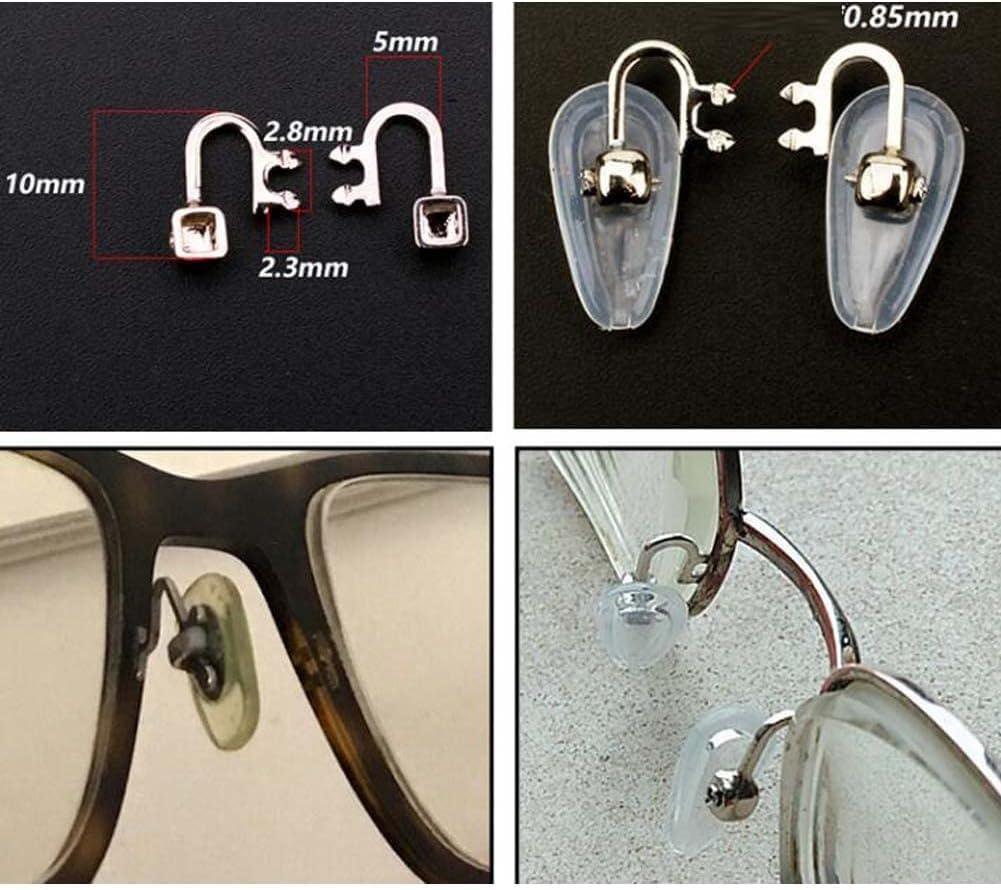 Premium Glasses Repair Set: Metal Ear Hooks Replacement Nose Pads
