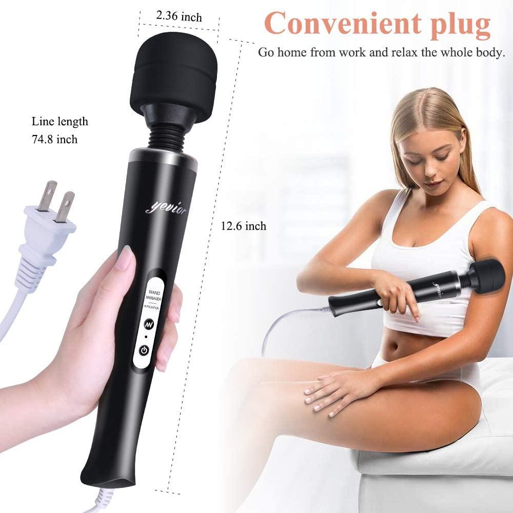 YEVIOR Cordless Personal Wand Electric Massager with 10 Powerful Pulse  Settings, Rechargeable Handheld Back Massager Wand Massage for Deep Muscles