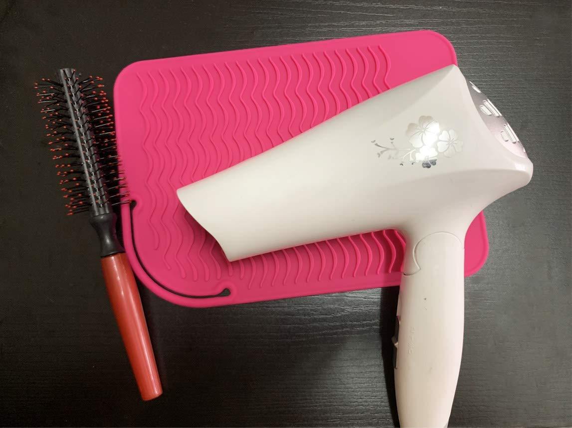 Heat Resistant Silicone Mat for Curling Iron Hair Straightener Flat Iron  and Hot Styling Tool 9 x 6.5, Pink