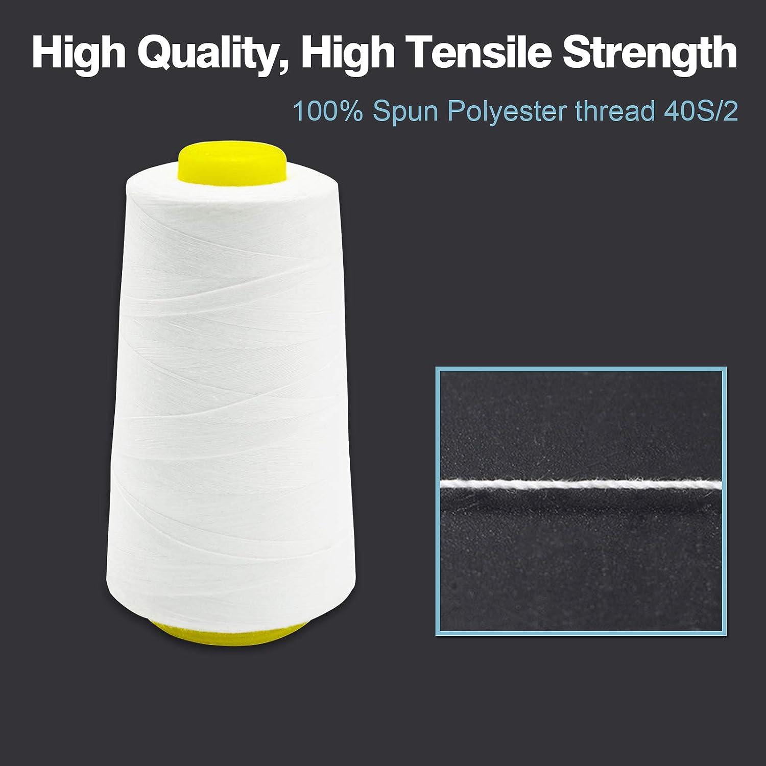 Serger Thread All-Purpose Thread for Sewing White Thread Polyester
