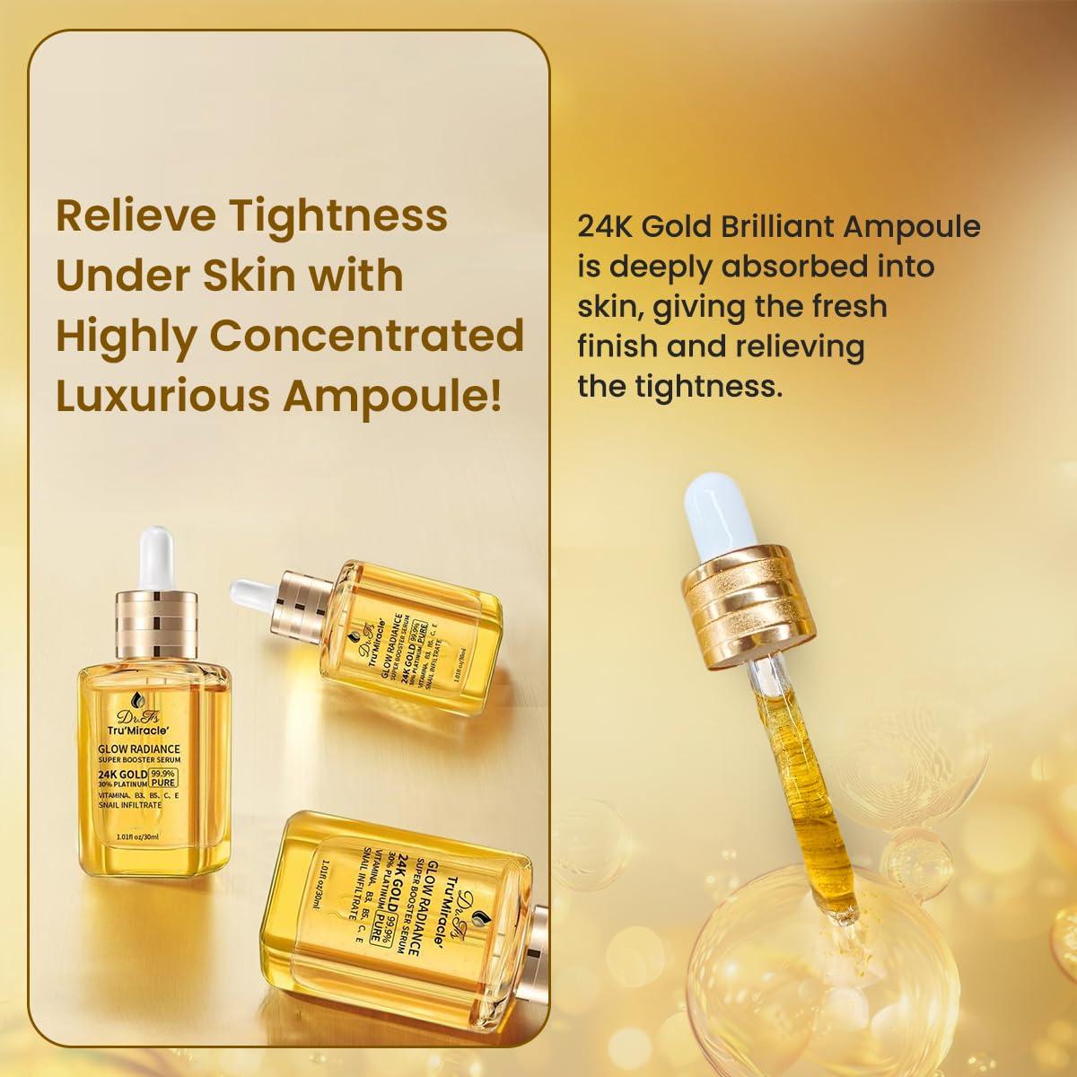 24K Gold Anti-Aging Serum with Platinum & Retinol - Deep