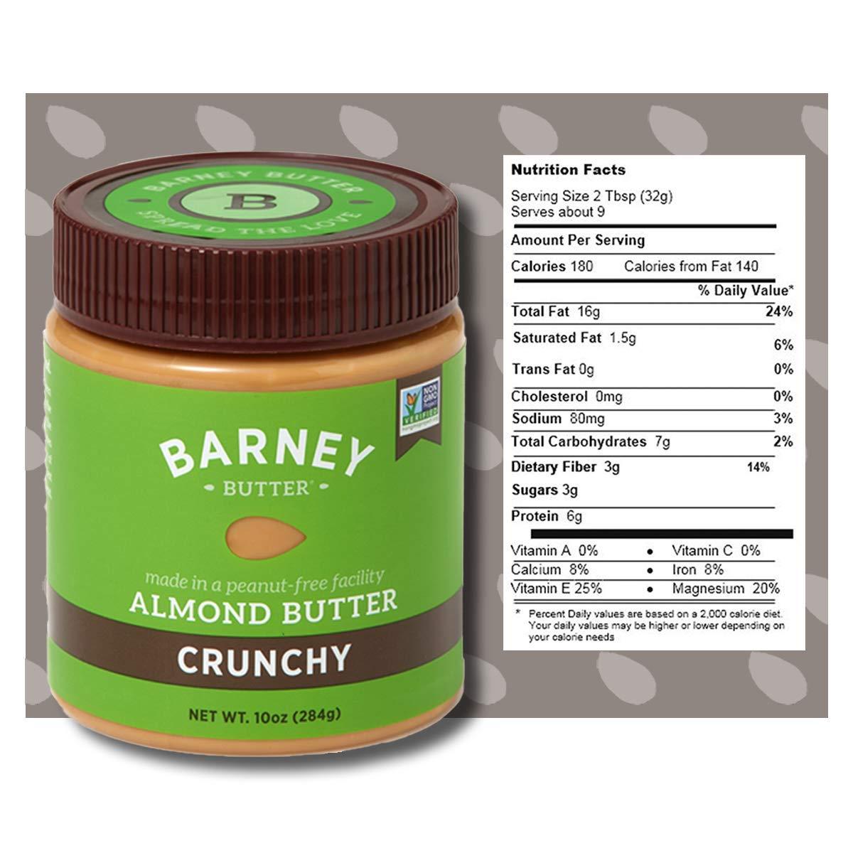 BARNEY Almond Butter Crunchy 10 oz - No Stir, Non-GMO, Skin-Free, Paleo ...
