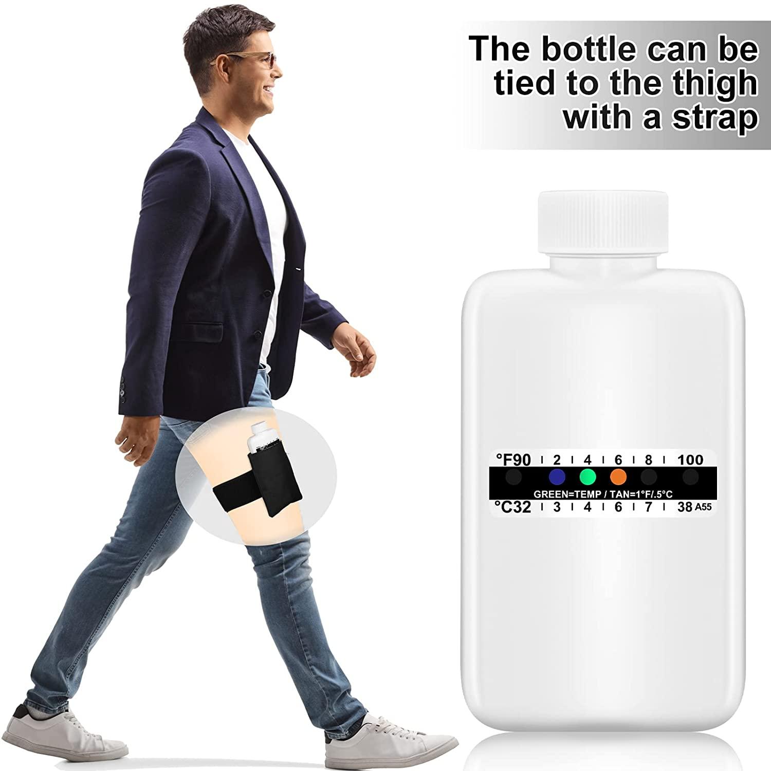 14 Pcs Urine Test Complete Kit 2 Portable Empty Bottles 10 Adhesive