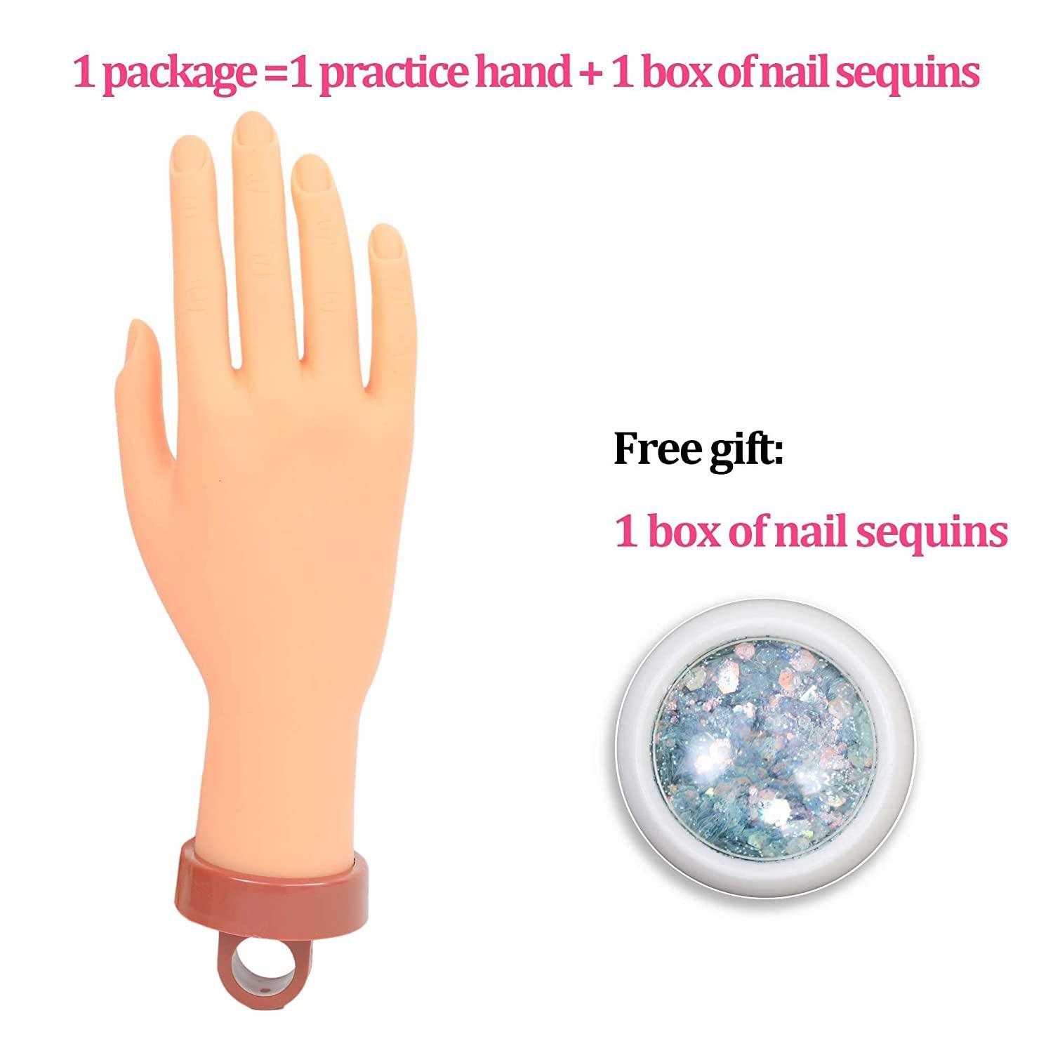 Acrylic Nail Practice Hand,Mannequin Hands for Nails Practice, Fake Hand  Nail Training Hand for Acrylic Nails Practice Hand for Nails for Beginners  1Pc