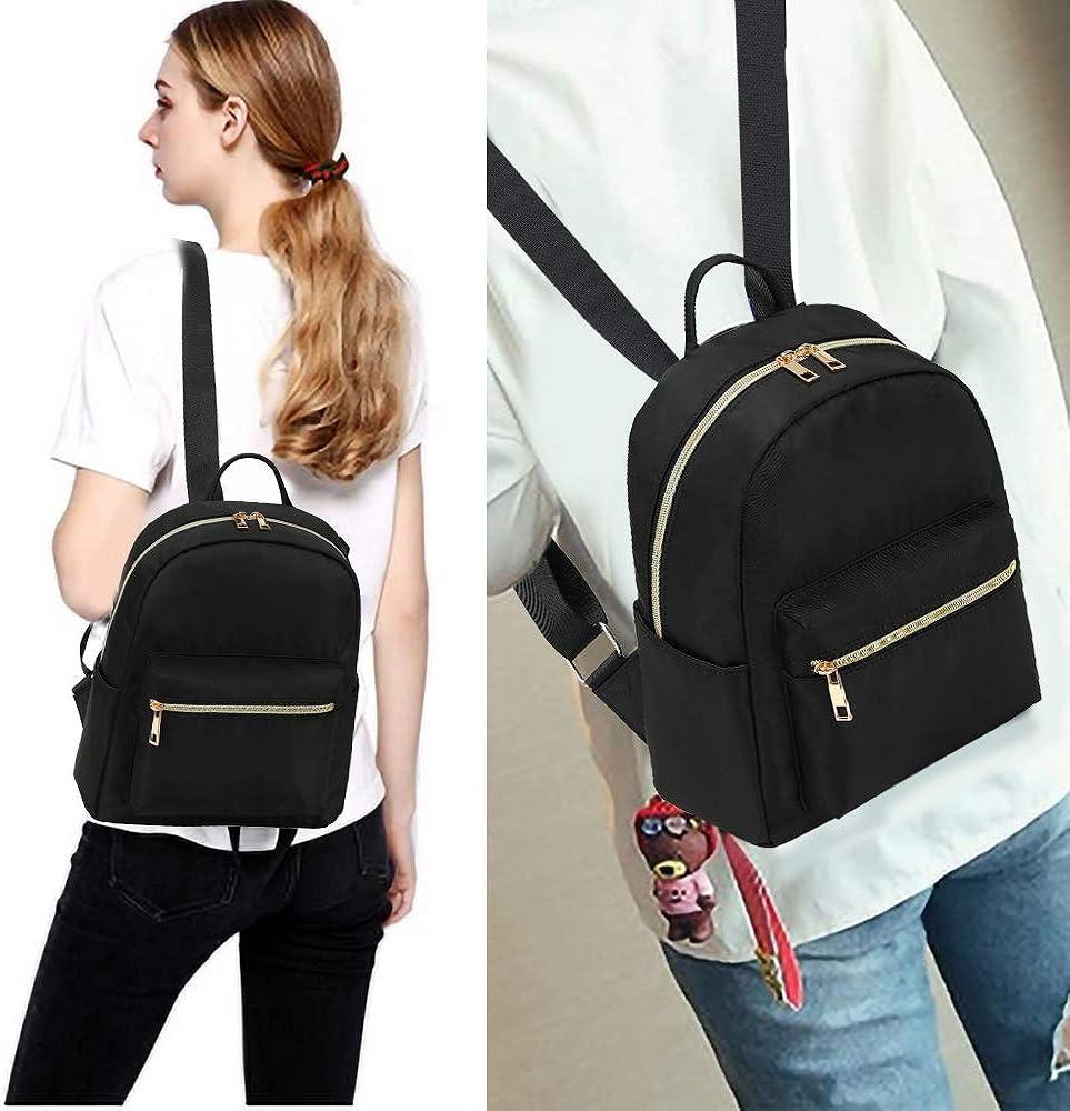 Mini Backpack Women Girls Water-resistant Small Backpack Purse Shoulder Bag  for Womens Adult Kids School Travel Black