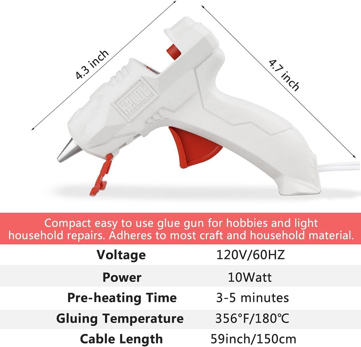 KeLDE Mini Hot Glue Gun - High Temperature Drip-Less Glue Gun with 10pcs  Hot Glue Sticks for Craft Projects 10 Watts 10W Mini Size