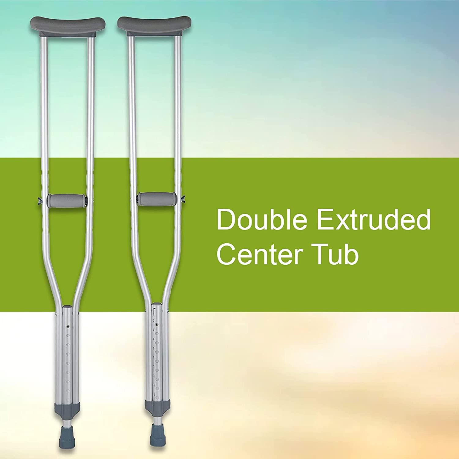 McKesson Aluminum Frame Push Button Underarm Crutches for Tall Adults