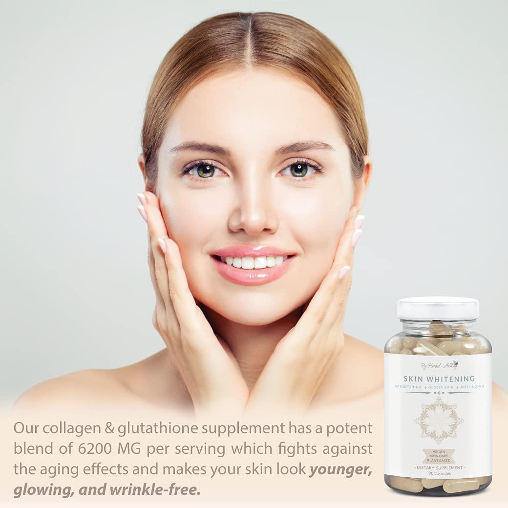 Glutathione Whitening Pills 6200mg with Collagen for Skin Lightening