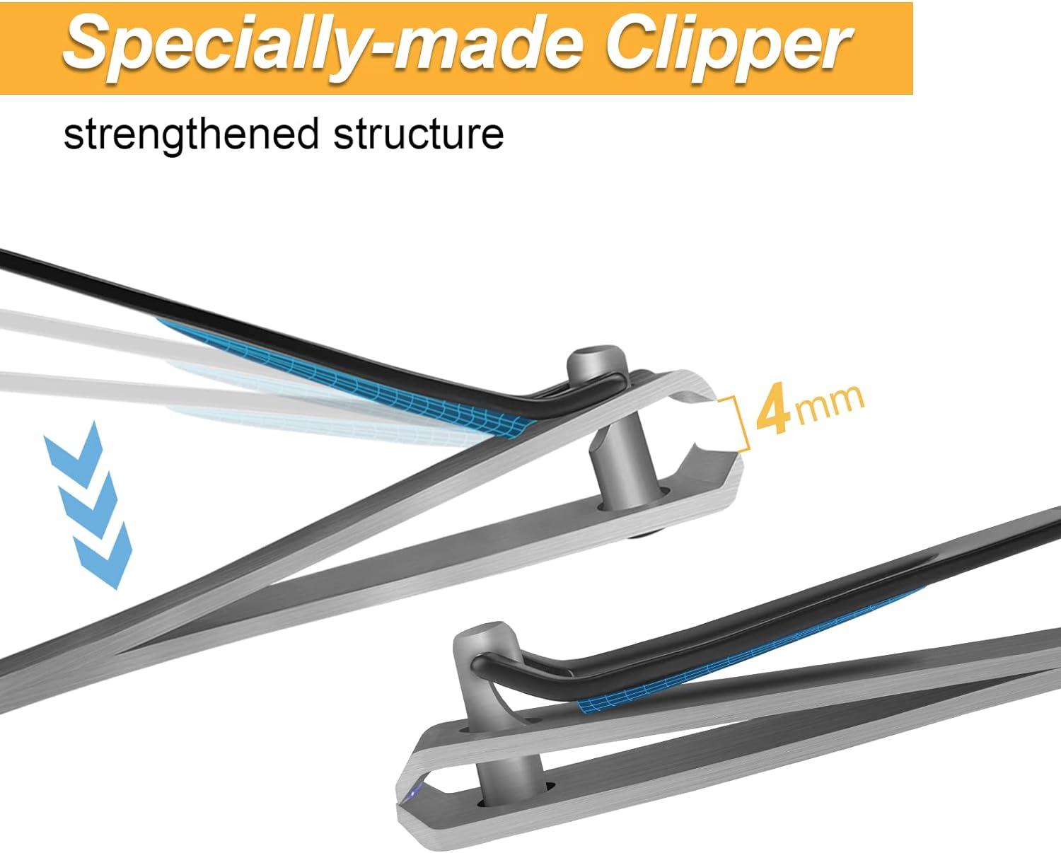 ILOKNZI Aluminium Long Handle Toenail Clippers with Magnifying Glass