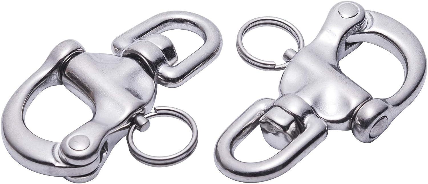 Boat Jaw Swivel Eye Snap Shackle,Quick Release Bail Rigging
