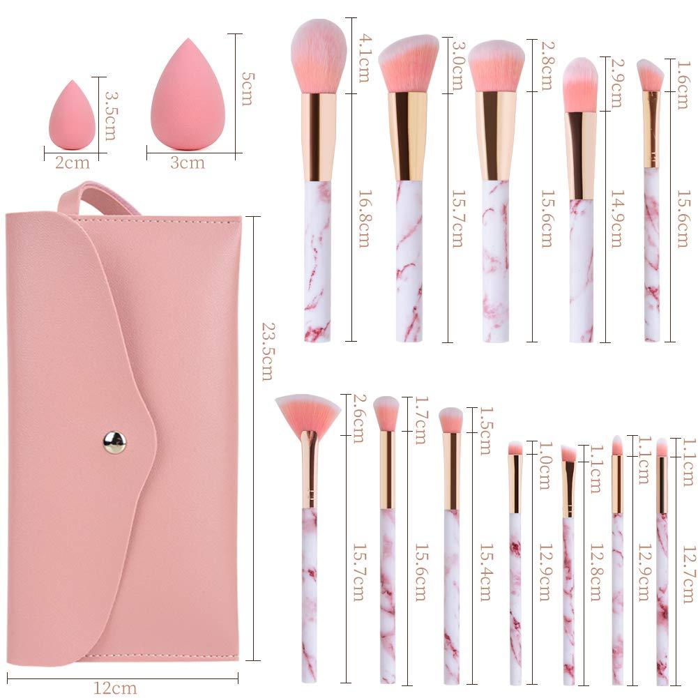 Pink Marble Makeup Brush Set