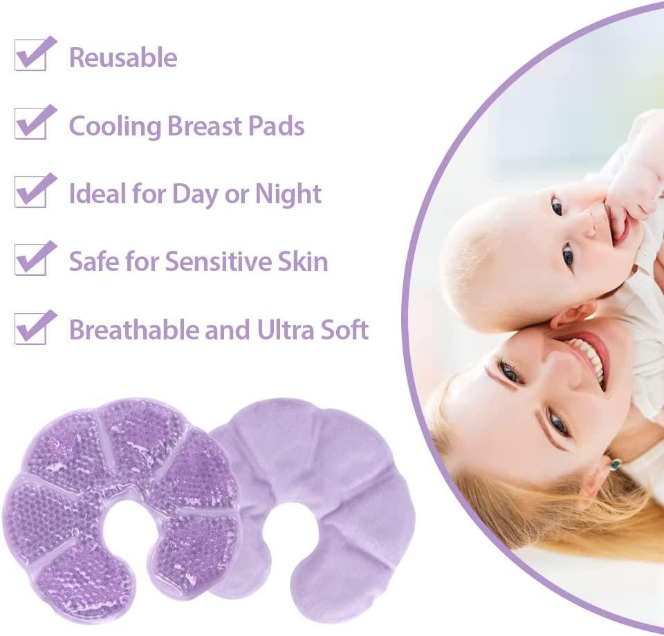 NEWGO Breast Ice Pack 2 Pack Nipple Ice Pack for Nursing Mother, Hot Cold  Therapy Breast Freezer Gel Pads for Breastfeeding, Pain After Breast  Surgery, Mastitis (Soft Plush Backing -Purple)
