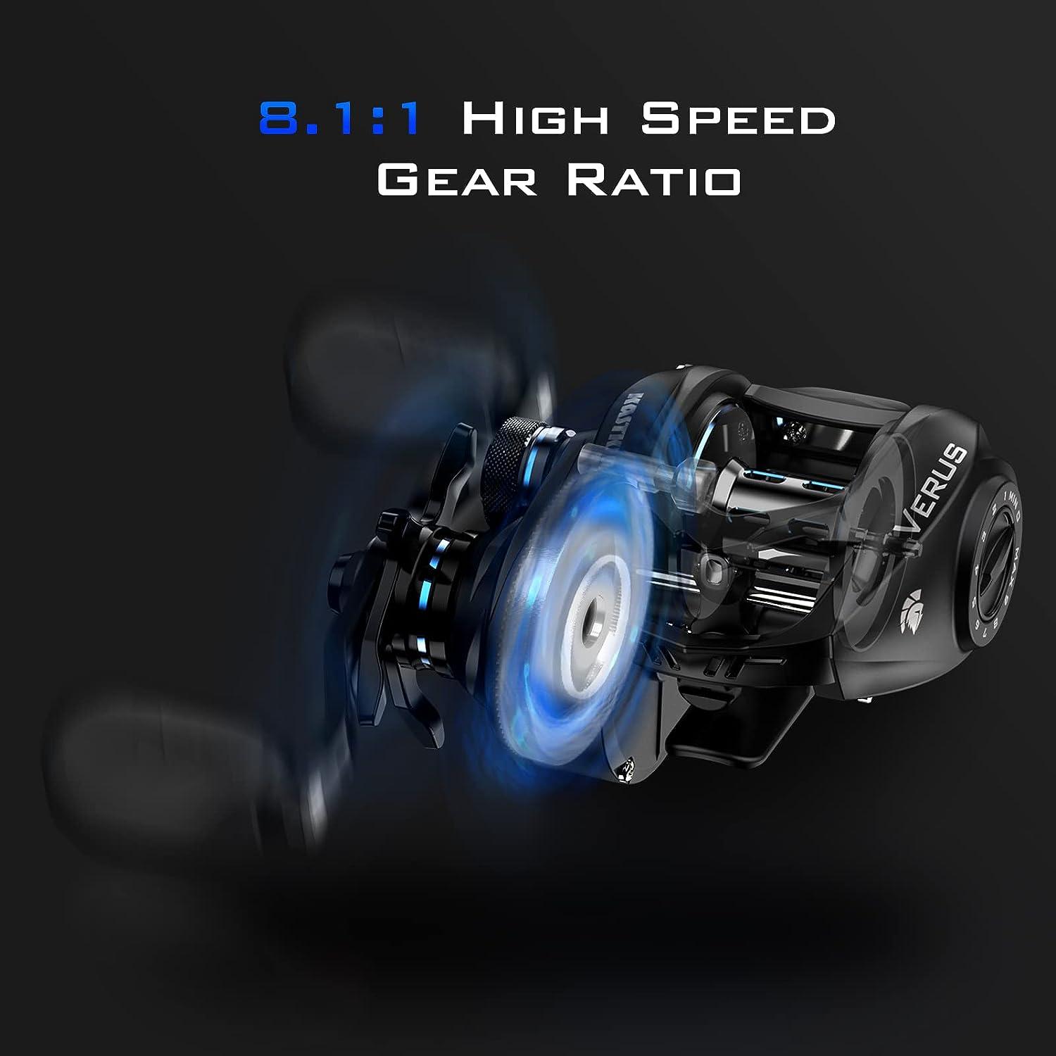 KastKing Verus Baitcasting Fishing Reel, New Assassin Version, Only 5.4 oz.  Carbon Fiber Frame & Side Covers, Carbon Fiber Drag System & 11+1 Double  Shielded Ball Bearings, 8.1:1 Gear Ratio Right Handed-8.1:1