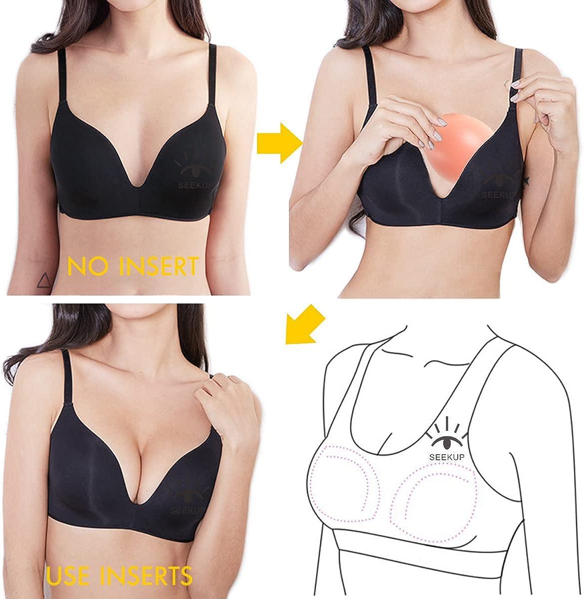 SEEKUP Women Silicone Bra Pads Inserts Breast Enhancer Bust Push