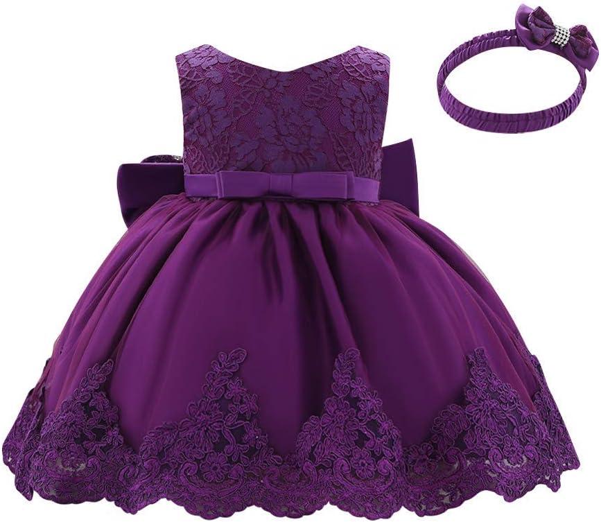 FYMNSI Baby Girl Baptism Christening Dress | Lace Floral Embroidery  Princess Gown 18-24 Months Dark Purple | Buy Now with Express International  Delivery | GoSupps.com