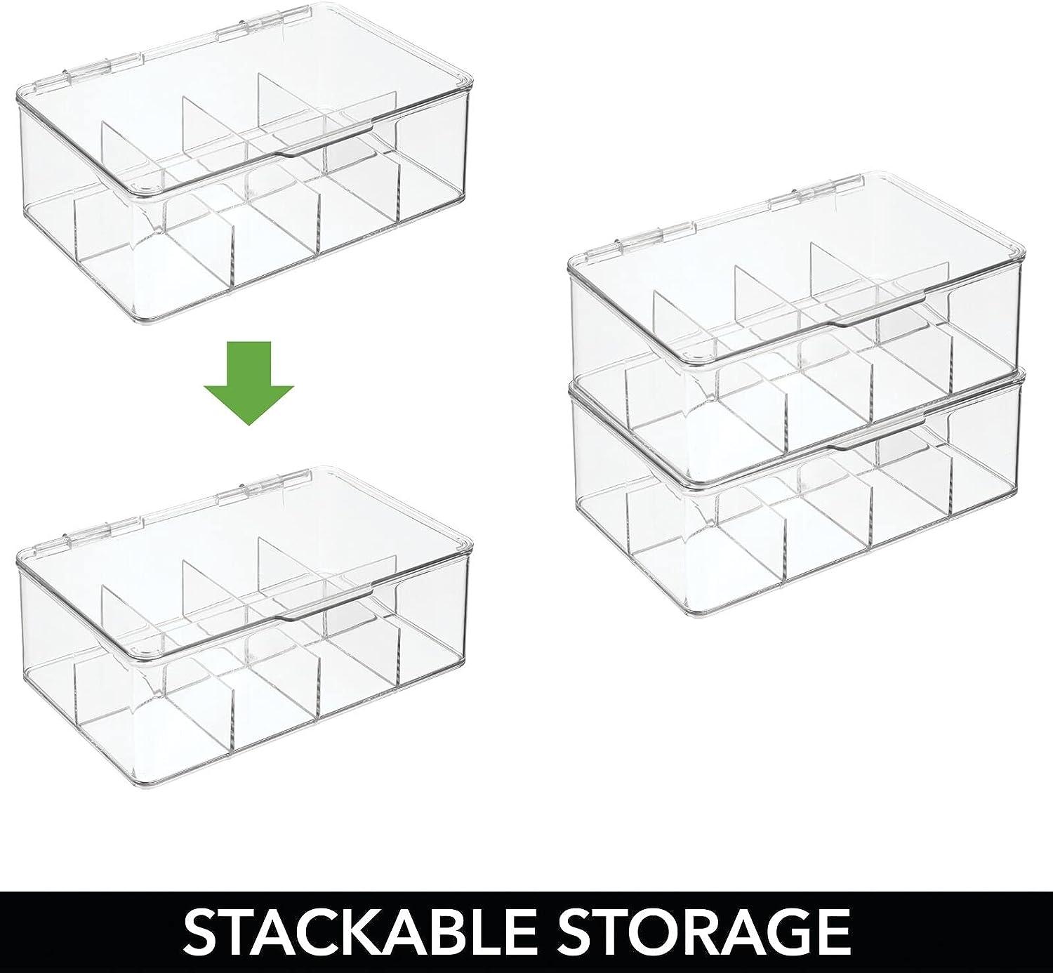 8 Section Large Stacking Hair Accessory Storage Box - 7.25 x