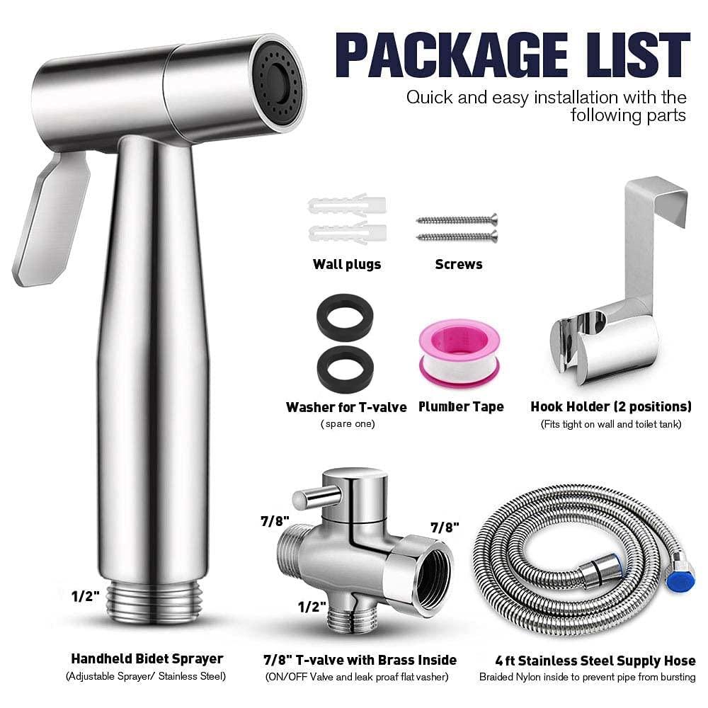 New VersionHandheld Bidet Toilet Sprayer, Premium Stainless Steel
