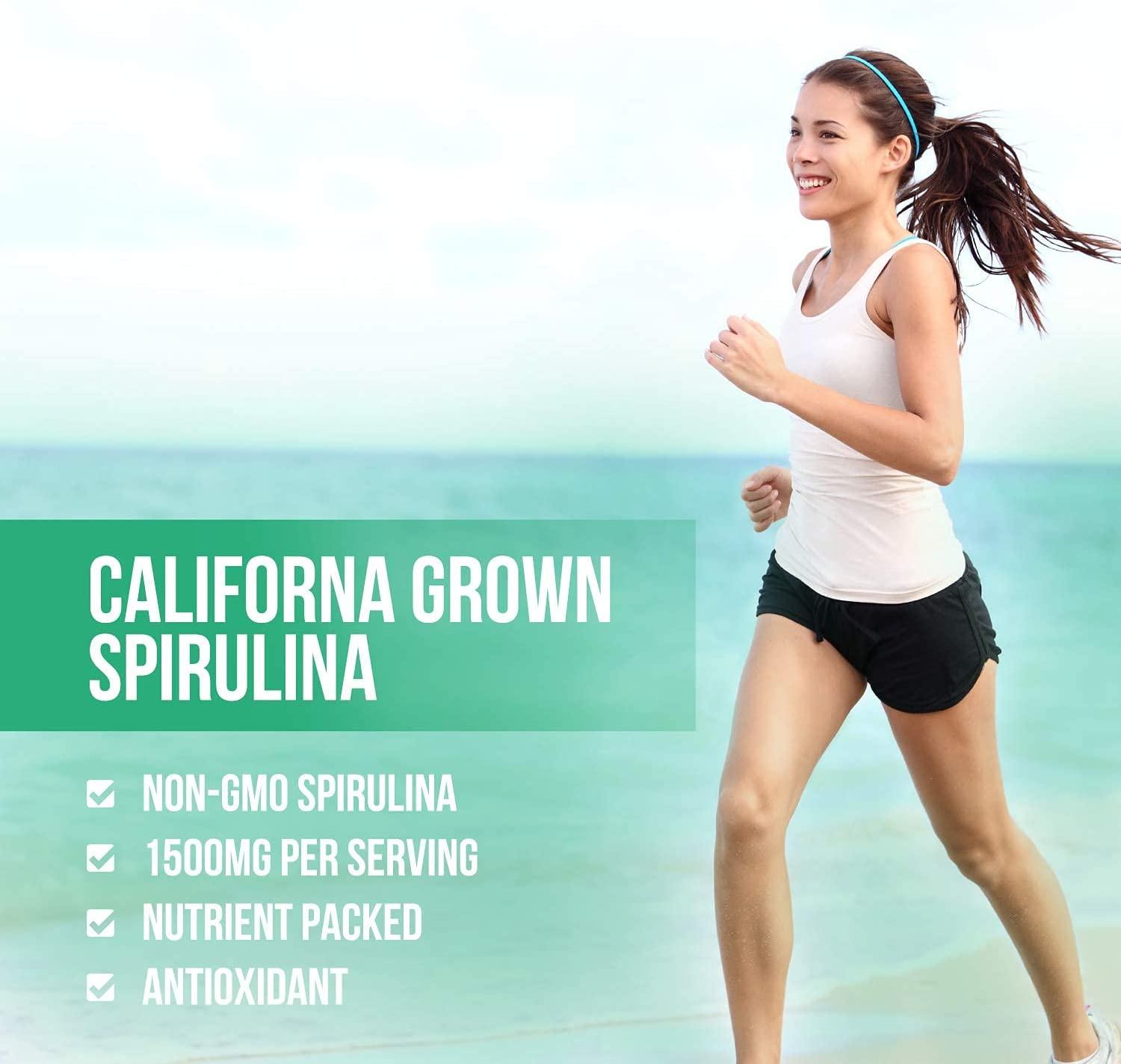 Spirulina Capsules 1500mg Premuim, Natural Spirulina from Blue Green
