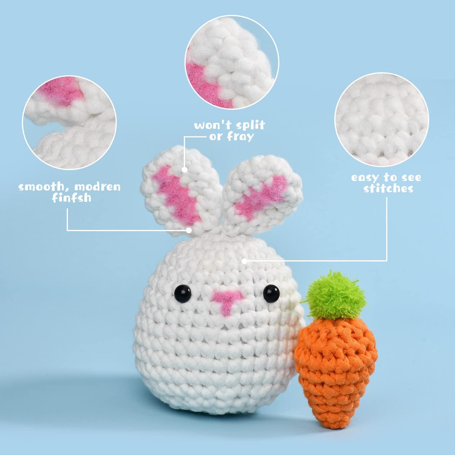 DIY Crochet Amigurumi BUNNY Craft Kit for Adults, Beginner Crochet