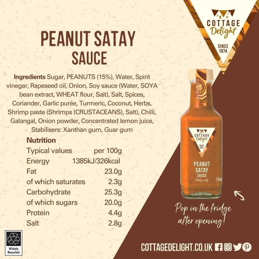 Cottage Delight Peanut Satay Sauce 220ml - Authentic Malaysian Satay ...