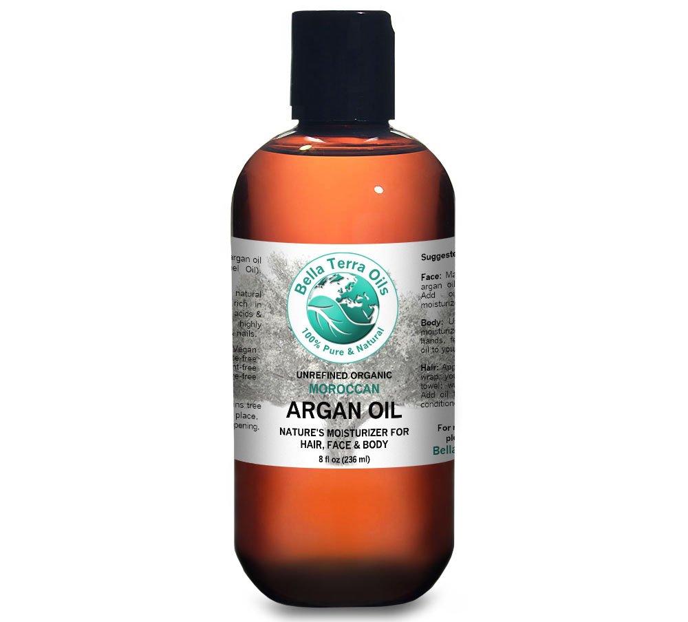 Bella Terra Oils Argan Oil 8 oz 100 Pure Moroccan ColdPressed