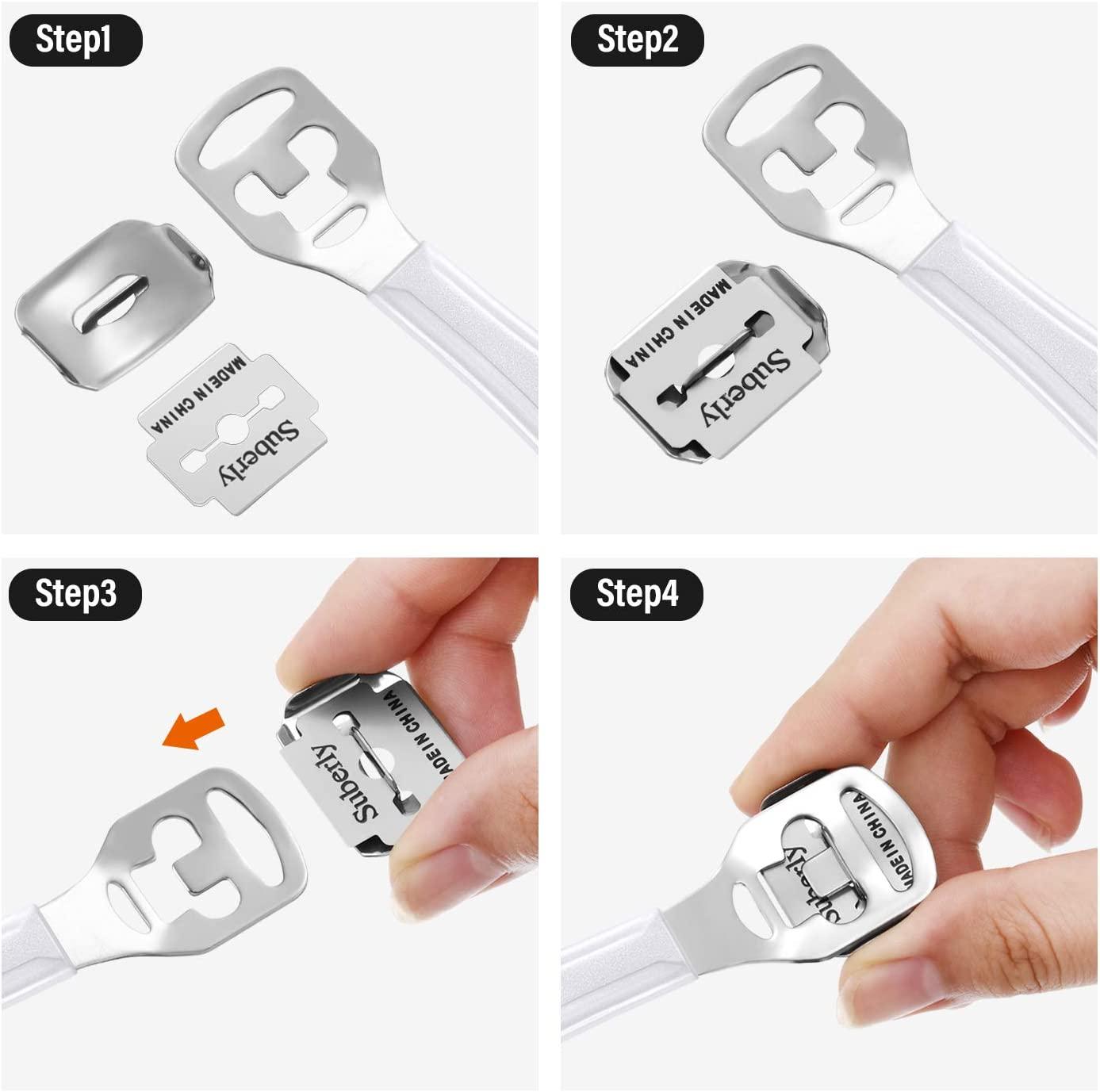 24 Pieces in Total, 2 Callus Shaver Sets Include 20 Replacement Slices