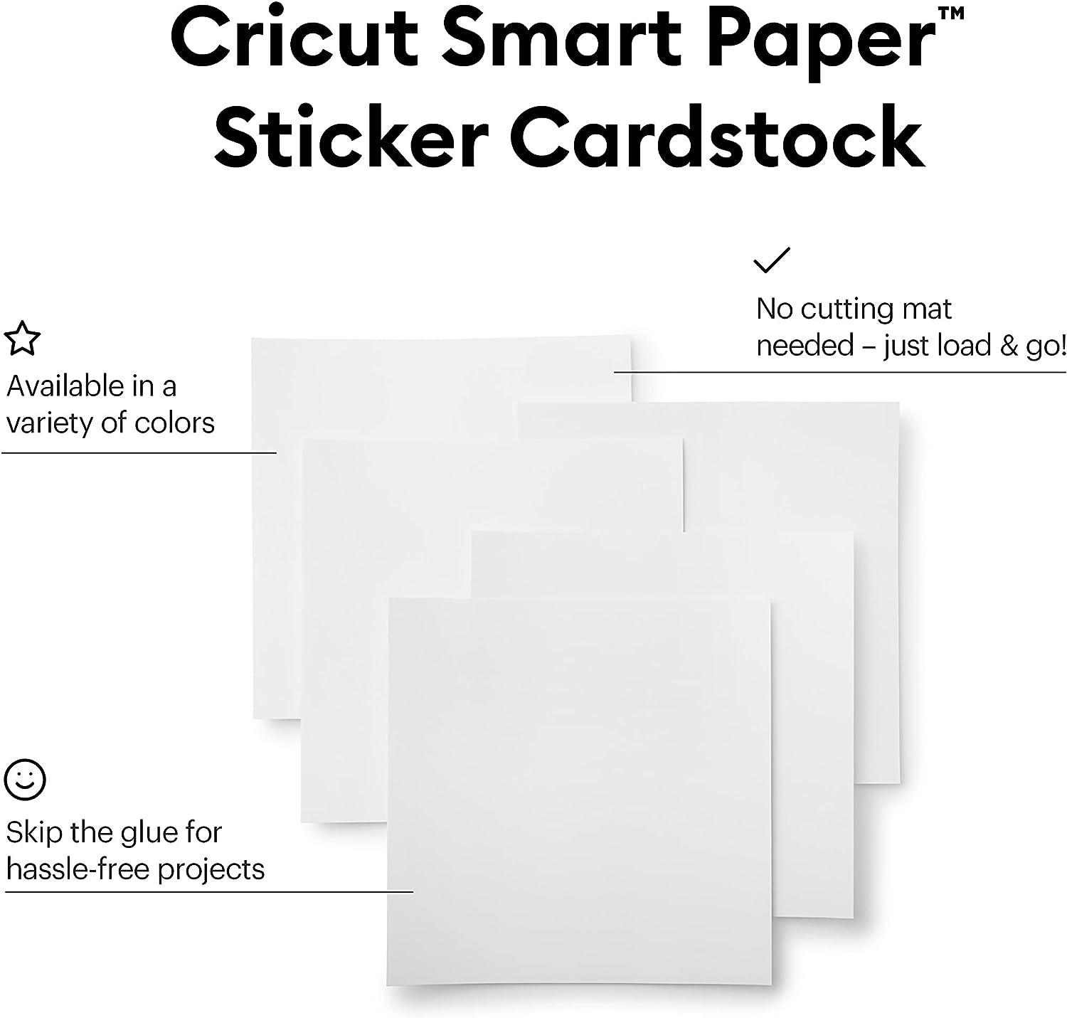 Cricut Smart Paper Sticker Cardstock - 10 Sheets - 13in x 13in - Adhesive  Paper for Stickers - Compatible with Cricut Explore 3/Maker 3 - White