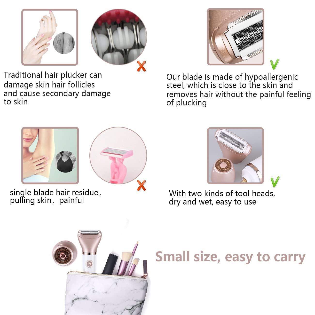 Electric Razors for Women , Painless 2in1 Shaver for Women Hair