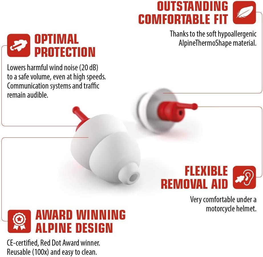 Alpine MotoSafe Race Motorcycle Ear Plugs Wind Noise Reduction