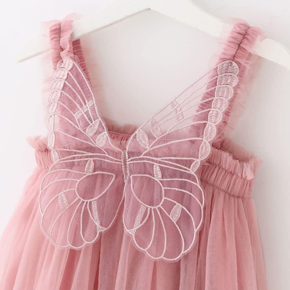 PythJooh Baby Girl Tulle Princess Dress | Toddler Sleeveless Butterfly  Wings Tutu Sundress | Daisy Stars | 9-12 Months | Dusty Pink | Buy Now with  Express International Delivery