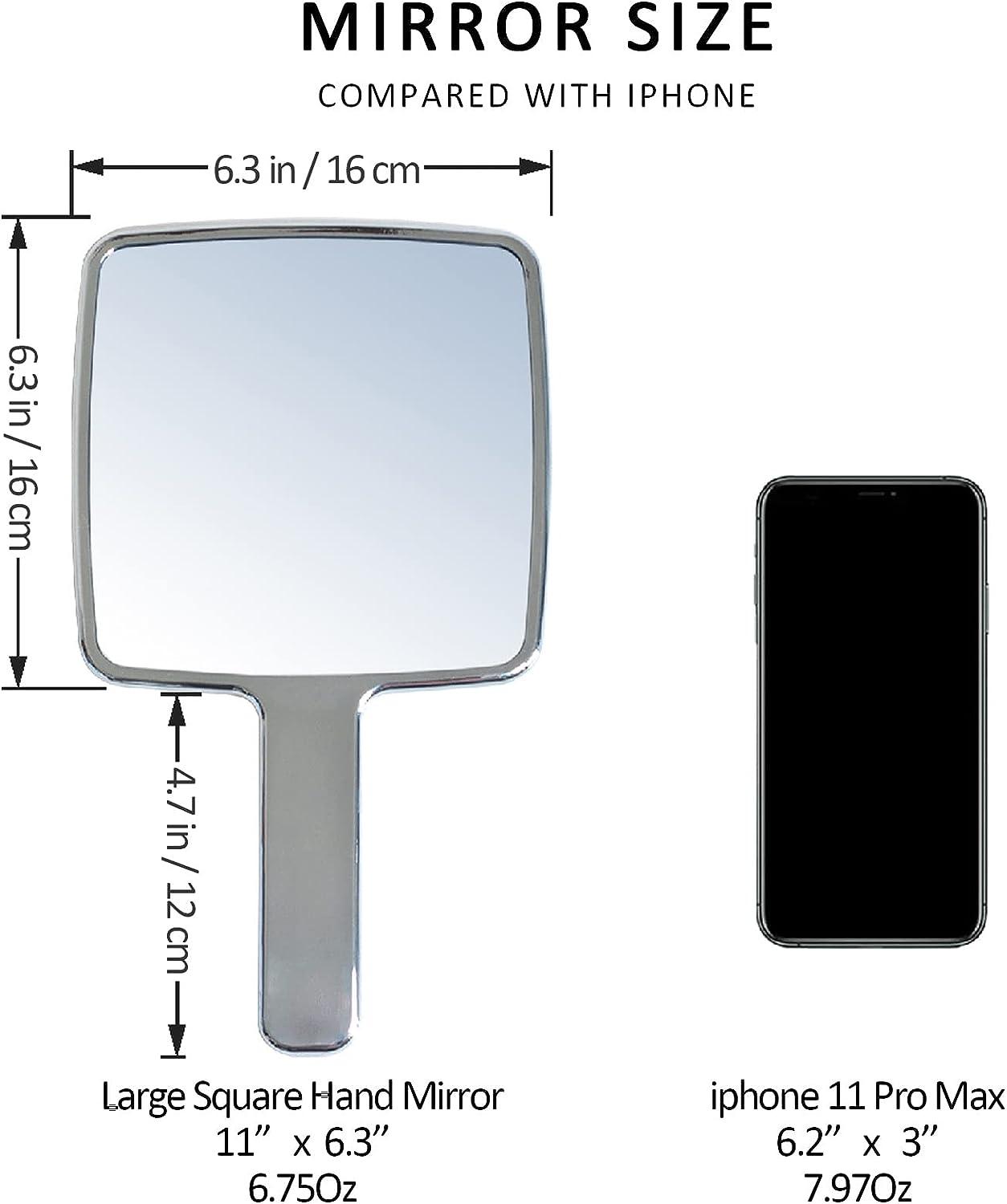 Noilk Vintage Vanity Mirror with Handle Silver Travel Hand Mirror for