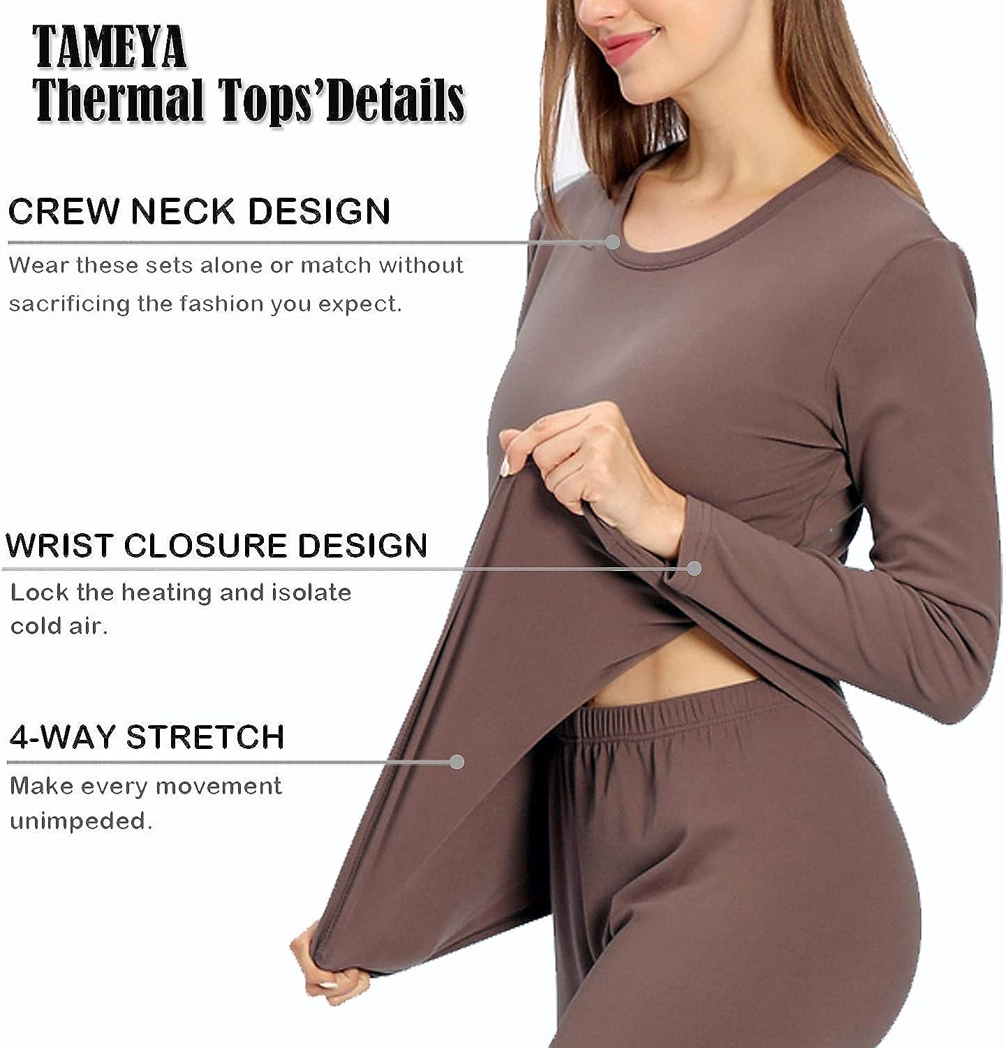 TAMEYA Ultra Soft Thermal Underwear for Women, Long Johns 2 Set