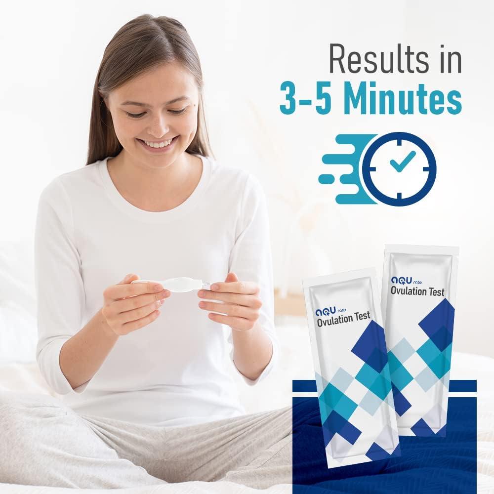 AQU Rate LH One Step Ovulation Test Strips, 25 Count Rapid Result Ovulation Predictor Kit with
